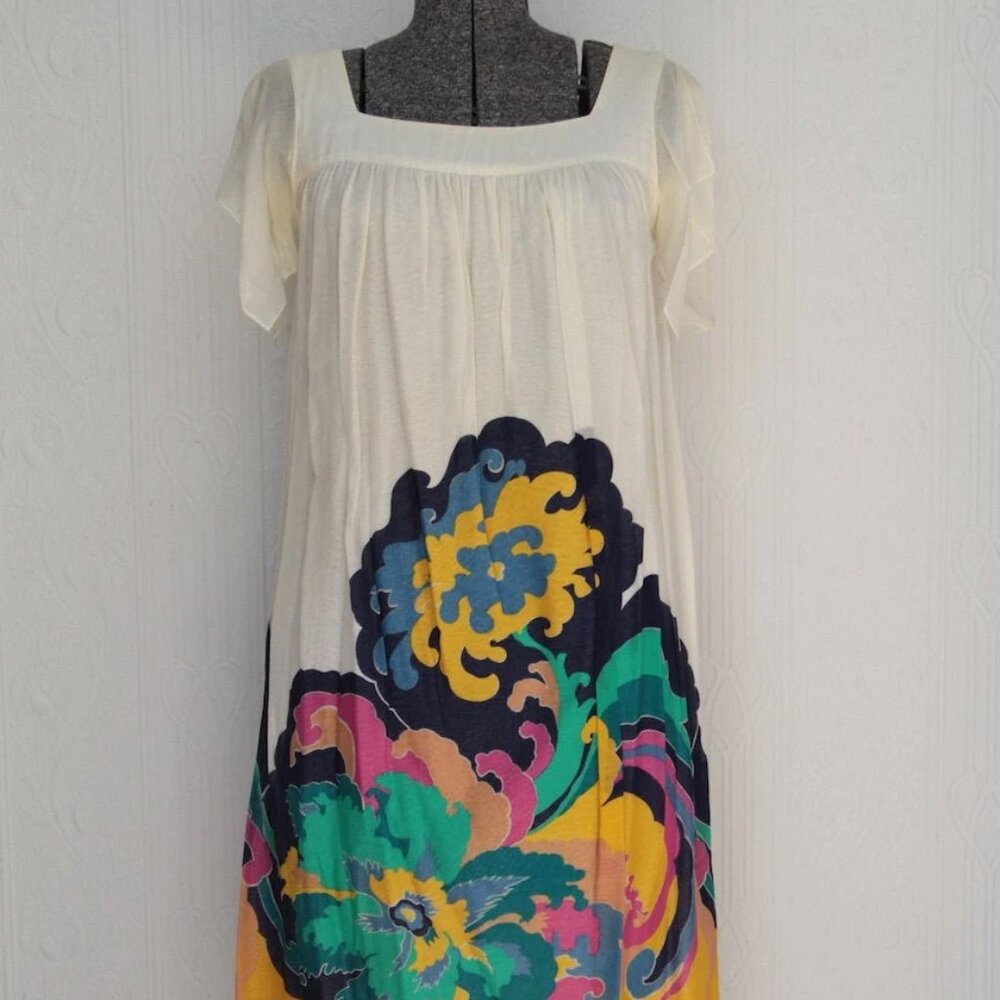 60's 70's Ted Lapidus light summer cotton dress